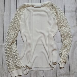 Loft White Silky Blouse Size Medium